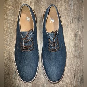 J. Ferrar Men’s Oxford Dress Shoes | Navy Blue Denim and Brown Size 11 Mens